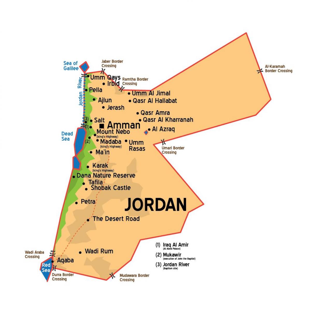 Jordan měst mapě