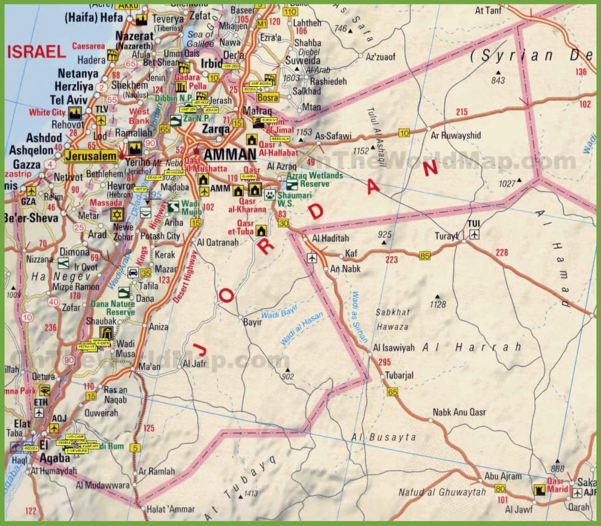 mapa Jordan road