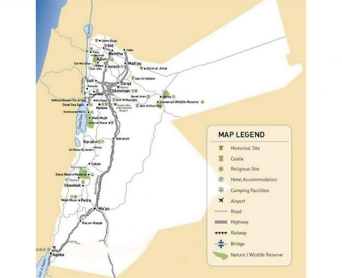 Jordan cestovní mapa