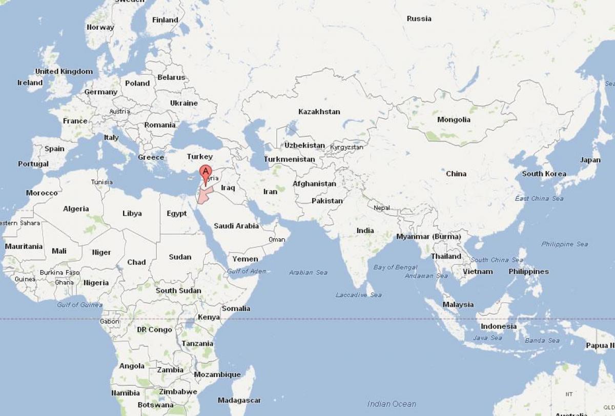Jordan umístění na mapě světa