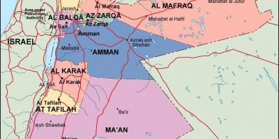 Mapa Jordánsko politické
