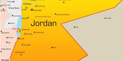 Mapa Jordánsko, střední východ