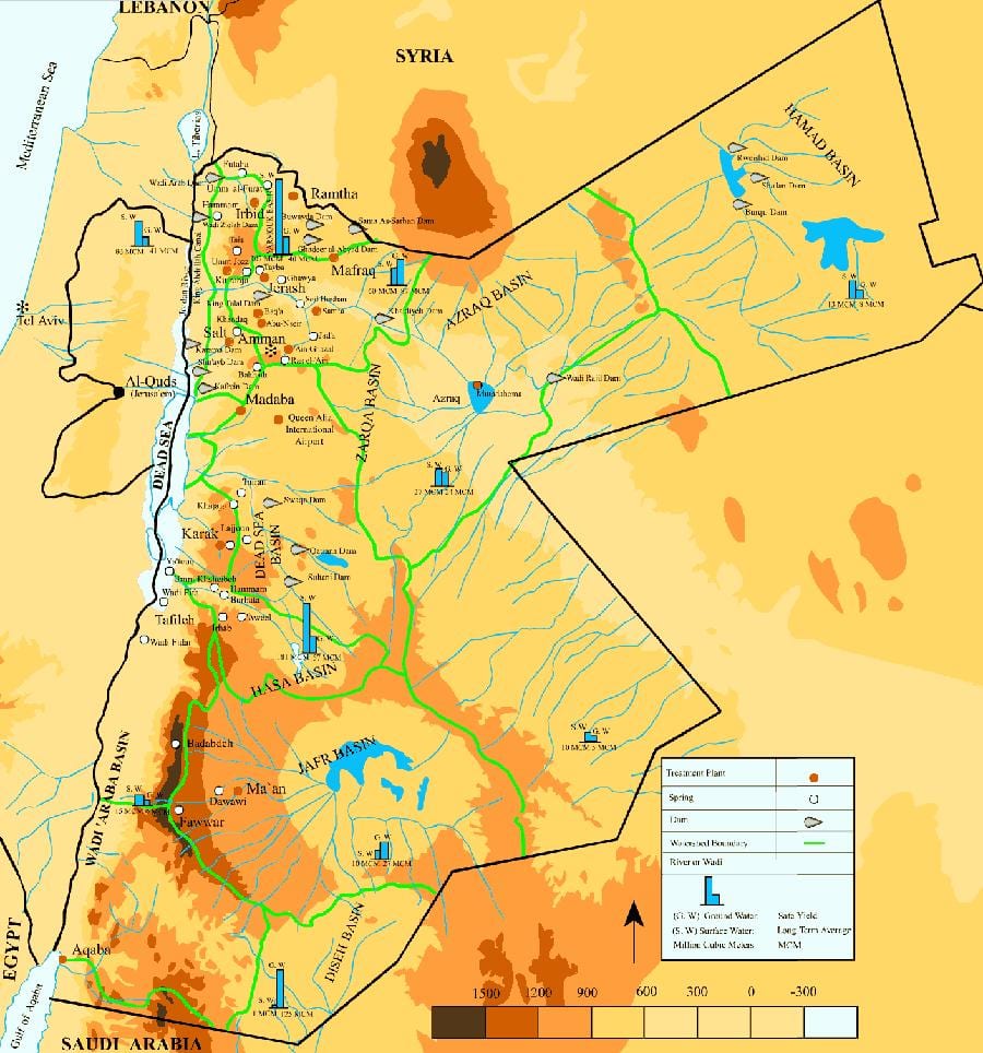 mapa Jordánsko klimatu