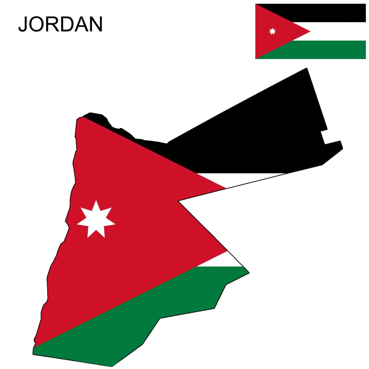 mapa Jordan map flag