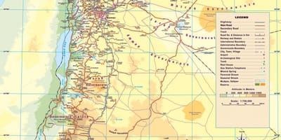 Mapa fyzická mapa Jordánsko