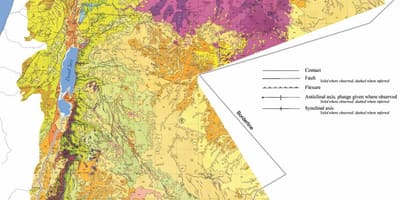 Mapa Jordánsko geologie