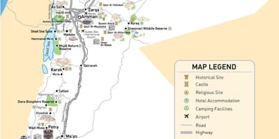Mapa Jordánsko letišť