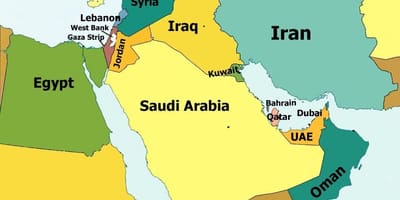 Mapa Jordan a okolí